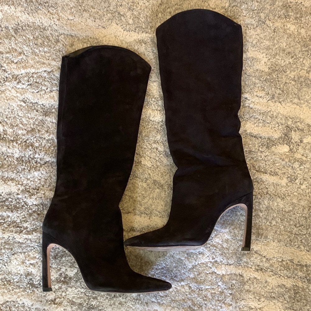 SCHUTZ Maryana Sculpt Suede Dress Boots